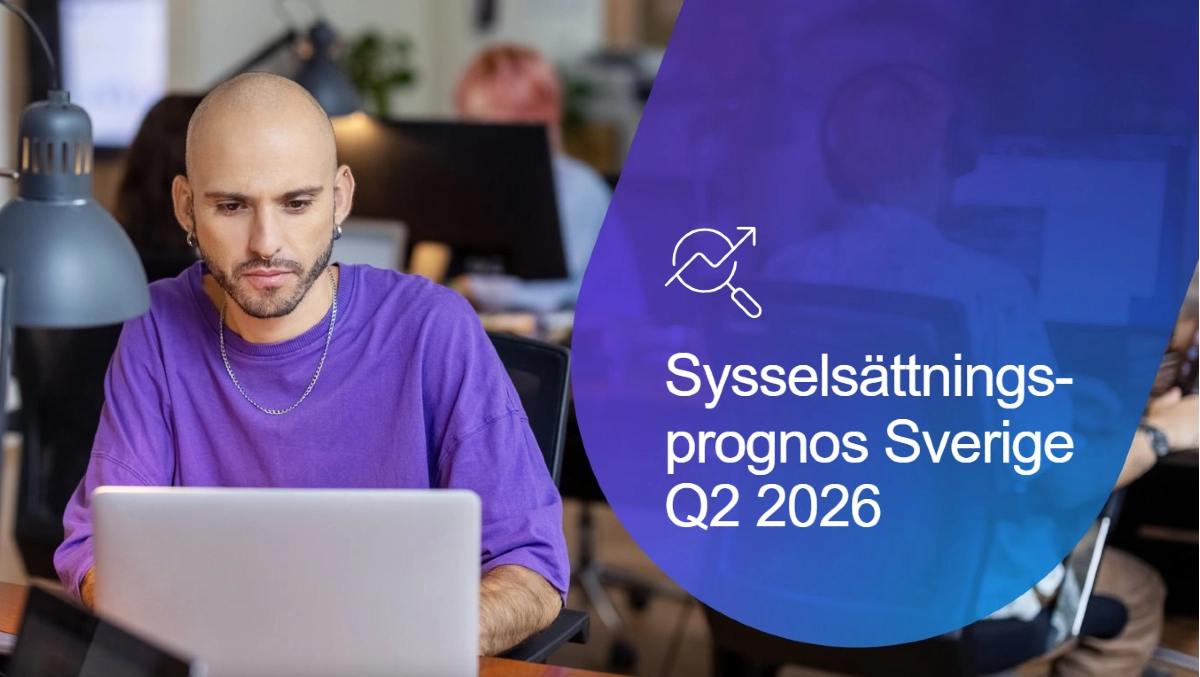 Försättsbild till ManpowerGroups Arbetsbarometer - Sysselsättningsprognos i Sverige Q2 2026